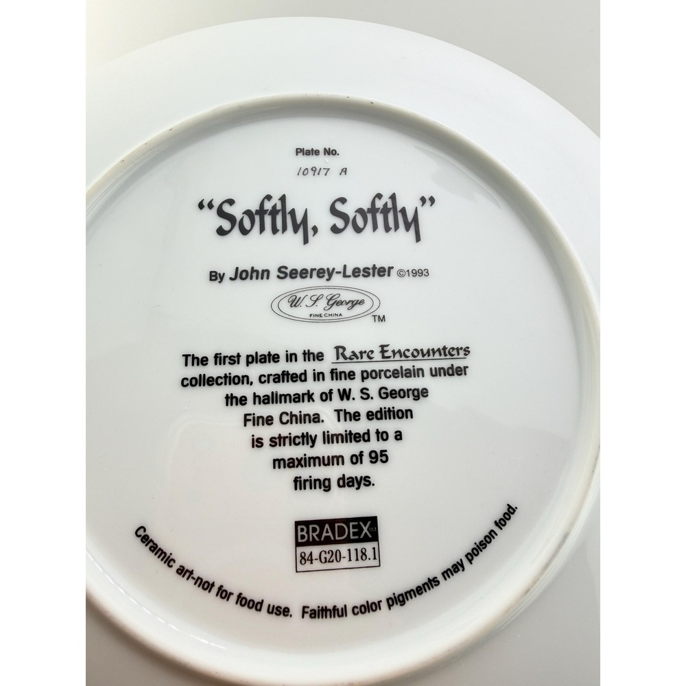 1993 White Tiger Collector Plate Softly, Softly John Seerey-Lester W.S. George - Picture 12 of 14
